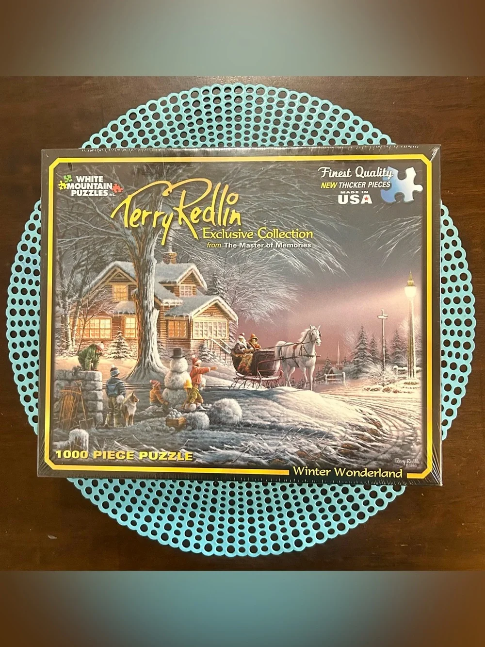 White Mountain Jigsaw Puzzle Terry Redlin Winter Wonderland 1000 Pieces; New